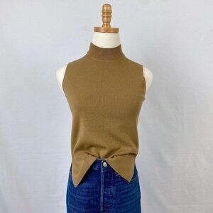Knit Tan Mockneck Sweater Tank